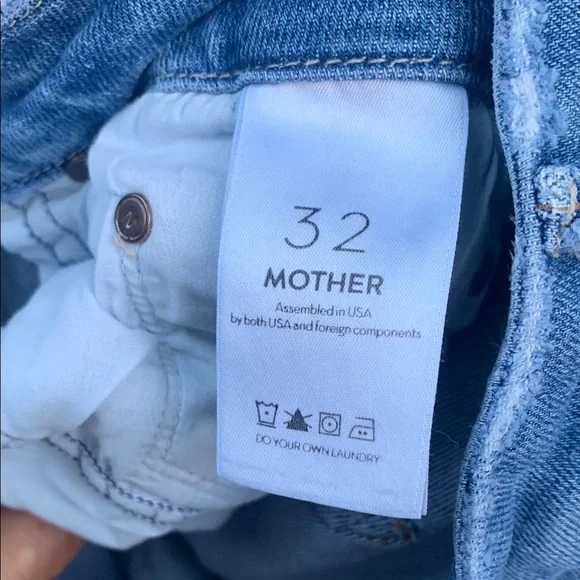 MOTHER Blue Skinny Jeans Distressed Detail - Picture 11 of 12